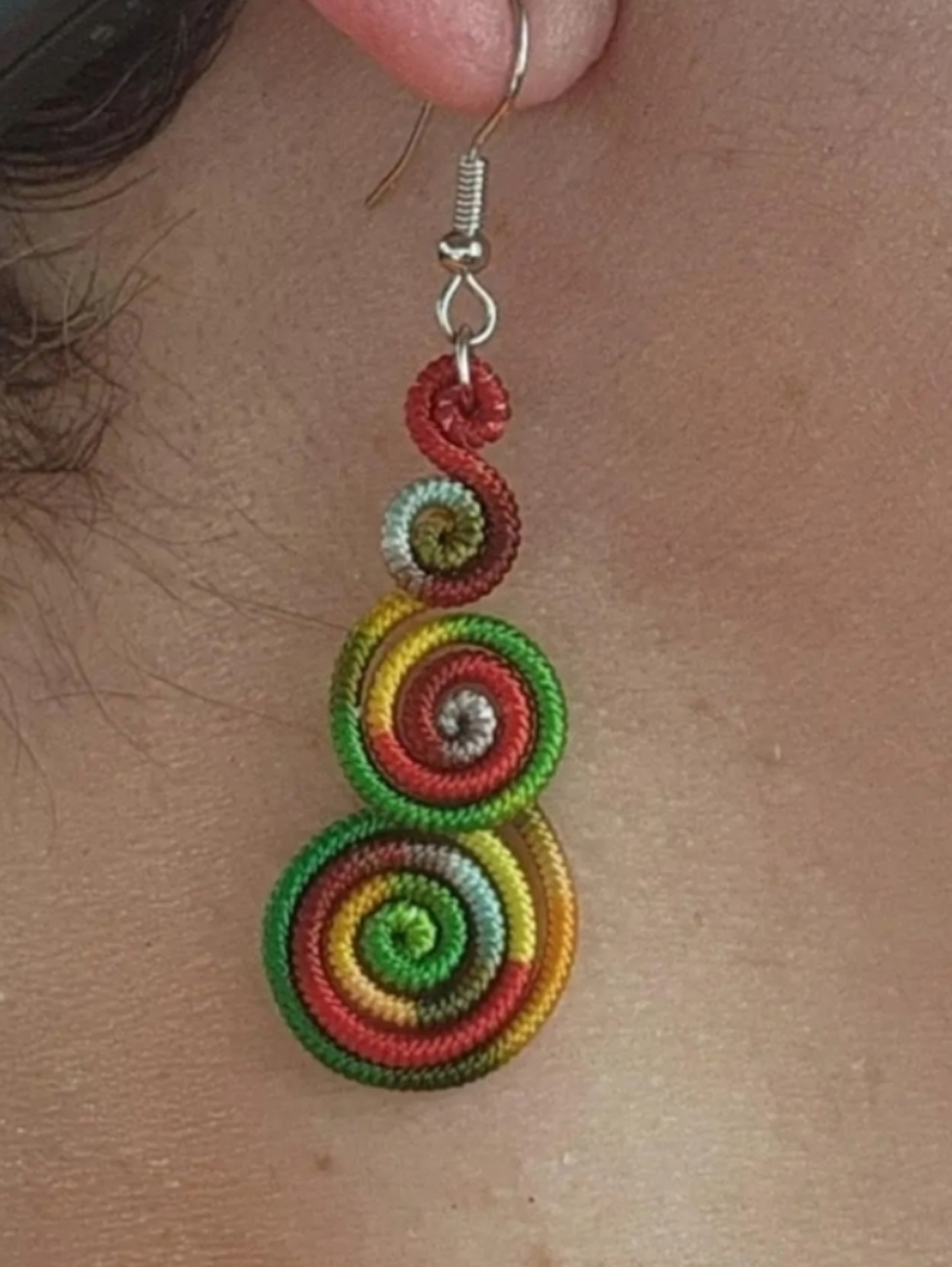 Multicolor Spiral Drop Earrings - Women Jewelry